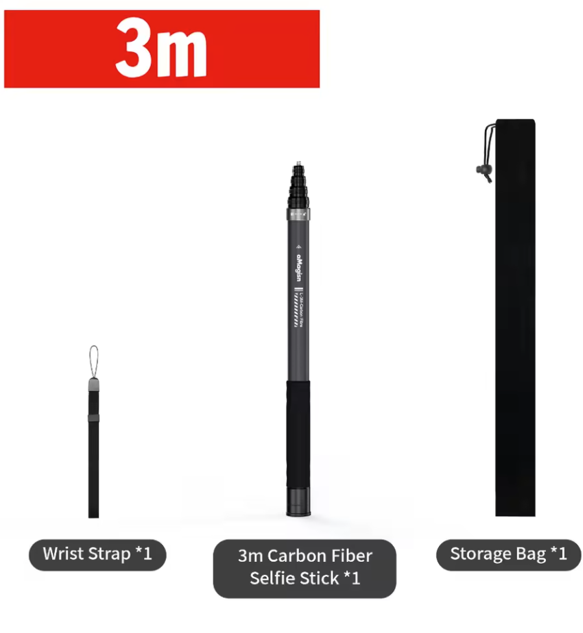 Bastão de selfie de 3 m para Insta360
